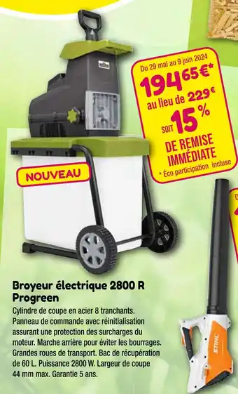 Point Vert Progreen Broyeur électrique 2800 R offre