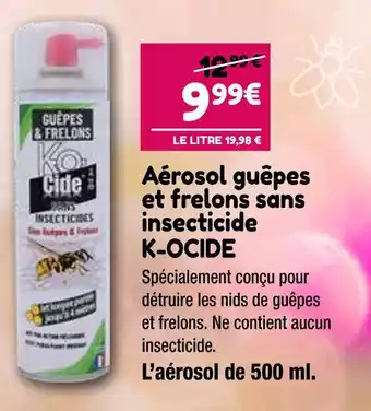 Point Vert K-OCIDE Aérosol guêpes et frelons sans insecticide offre