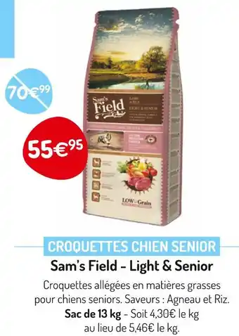 Médor et Compagnie Sam’s Field CROQUETTES CHIEN SENIOR offre