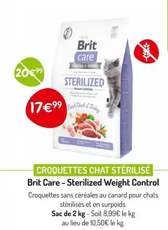 Médor et Compagnie Brit Care CROQUETTES CHAT STÉRILISÉ offre