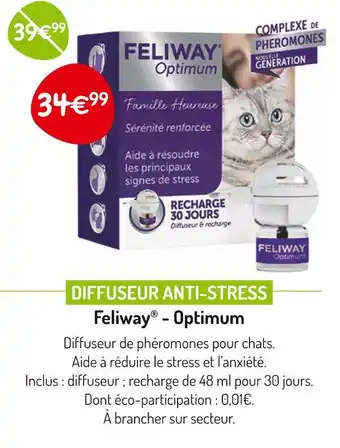 Médor et Compagnie Feliway DIFFUSEUR ANTI-STRESS offre