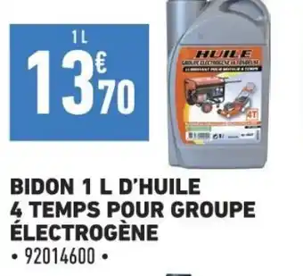 BIDON 1 L D'HUILE 4 TEMPS POUR GROUPE ĂLECTROGĂNE