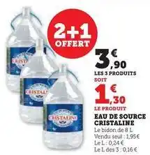 Super U Cristaline - eau de source offre