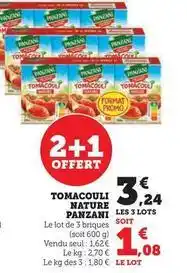 Hyper U Panzani - tomacouli nature offre
