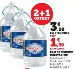 Hyper U Cristaline - eau de source offre