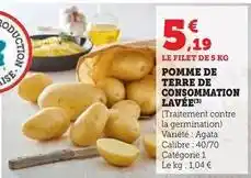 Hyper U Pomme de terre de consommation lavée offre