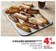 Hyper U 6 eclairs assortis offre