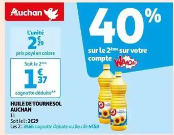 Auchan Auchan - huile de tournesol offre