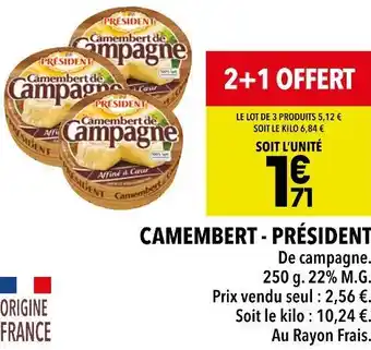 Supeco PRÉSIDENT CAMEMBERT offre