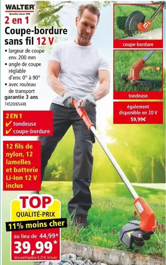 Norma WALTER Coupe-bordure sans fil 12 V offre
