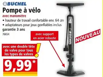 BUCHEL Pompe à vélo avec manomètre
