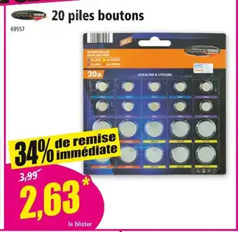 Norma PowerTec 20 piles boutons offre