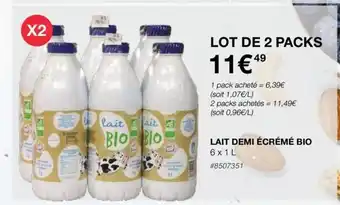 Costco LAIT DEMI ÉCRÉMÉ BIO offre