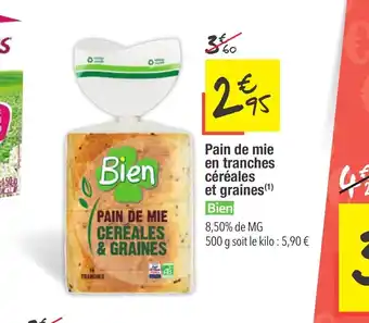 Les Comptoirs de la Bio Pain de mie en tranches céréales et graines(¹) offre