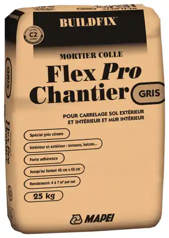Brico Dépôt MORTIER FLEX PRO CHANTIER C2 offre