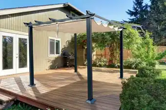 Brico Dépôt PERGOLA ALUMINIUM 3X3 TOILE COULISSANTE offre