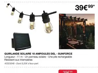 Costco GUIRLANDE SOLAIRE 18 AMPOULES DEL - SUNFORCE offre