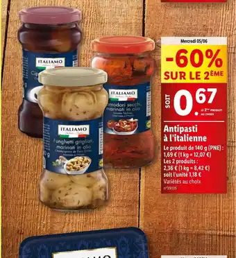 Lidl Antipasti à l'italienne offre