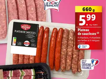 Lidl Plateau de saucisses offre