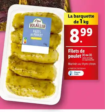 Lidl Filets de poulet offre