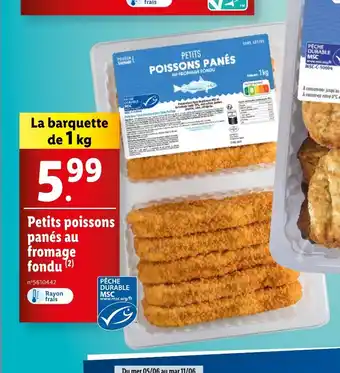 Lidl Petits poissons panés au fromage fondu (2) offre