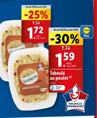 Lidl Taboulé au poulet (2) offre