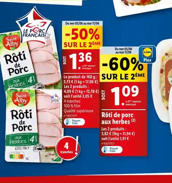 Lidl Rôti de porc aux herbes (2) offre