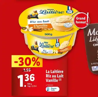 Lidl La Laitière Riz au Lait Vanille (2) offre