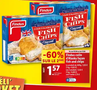 Lidl Findus colin d'Alaska façon fish and chips offre