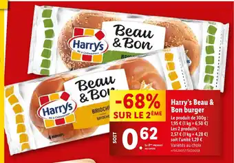 Lidl Harry's Beau & Bon burger offre