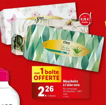 Lidl Mouchoirs à l'aloe vera offre