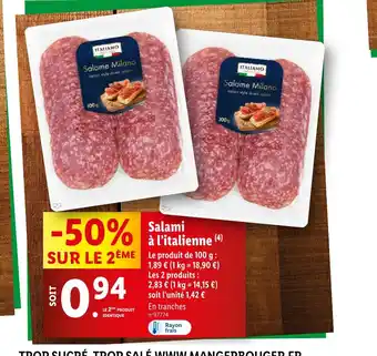 Lidl Salami à l'italienne offre