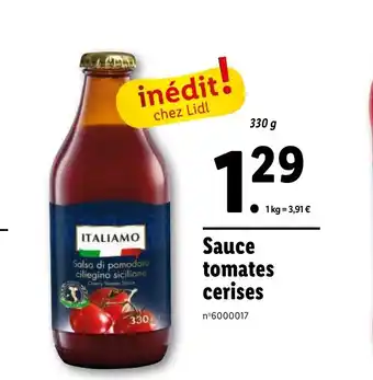 Lidl Sauce tomates cerises offre