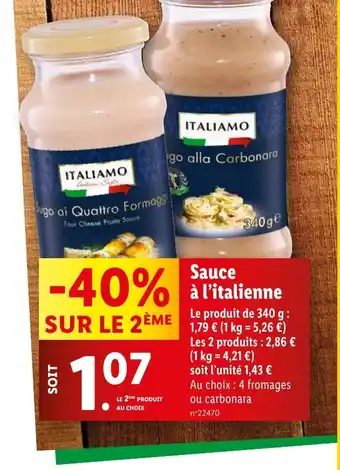 Lidl Sauce à l'italienne offre