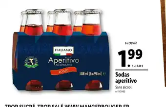 Lidl Sodas aperitivo offre