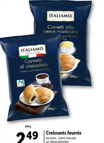 Lidl Croissants fourrés offre
