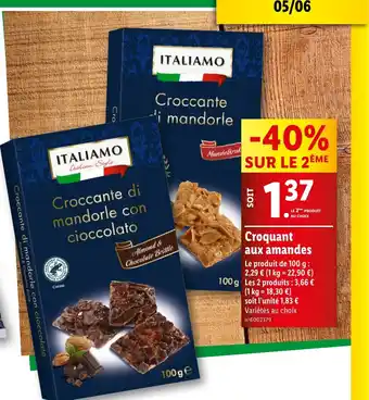 Lidl Croquant aux amandes offre