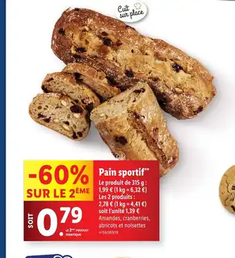 Lidl Pain sportif offre