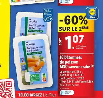 Lidl 16 bâtonnets de poisson offre