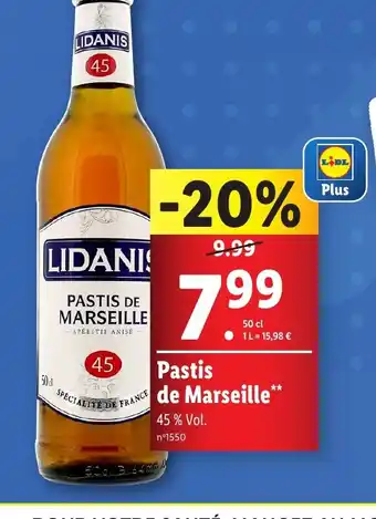 Lidl Pastis de Marseille offre