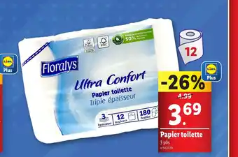 Lidl Papier toilette Triple épaisseur offre