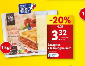 Lidl Lasagnes à la bolognaise (2) offre