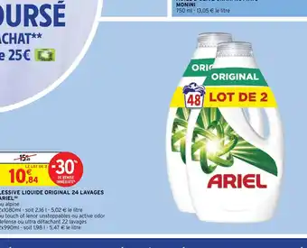 Intermarché LESSIVE LIQUIDE ORIGINAL 24 LAVAGES offre