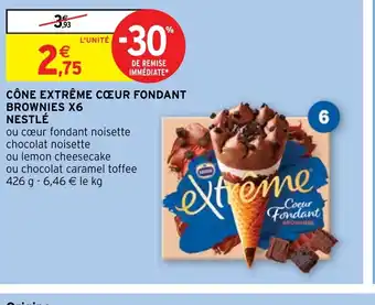 Intermarché CÔNE EXTRÊME CŒUR FONDANT BROWNIES X6 NESTLÉ offre