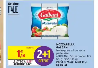 Intermarché MOZZARELLA GALBANI offre