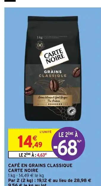 Intermarché CAFÉ EN GRAINS CLASSIQUE offre