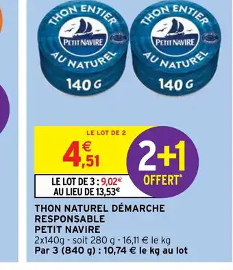 Intermarché THON NATUREL DÉMARCHE RESPONSABLE offre