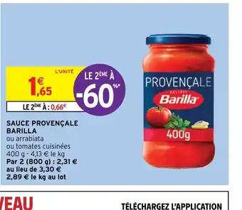 Intermarché SAUCE PROVENÇALE BARILLA offre