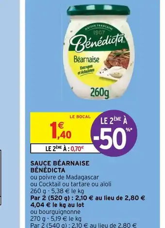 Intermarché SAUCE BÉARNAISE BÉNÉDICTA offre