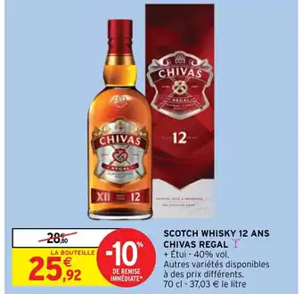 Intermarché SCOTCH WHISKY 12 ANS CHIVAS REGAL offre